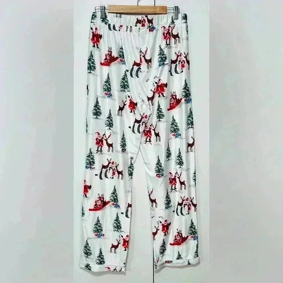 Christmas Pajamas Long Sleeve Button Down Pj Set Festive Party Sleepwear Medium - Picture 6 of 14